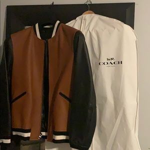 Coach leather varsity jacket